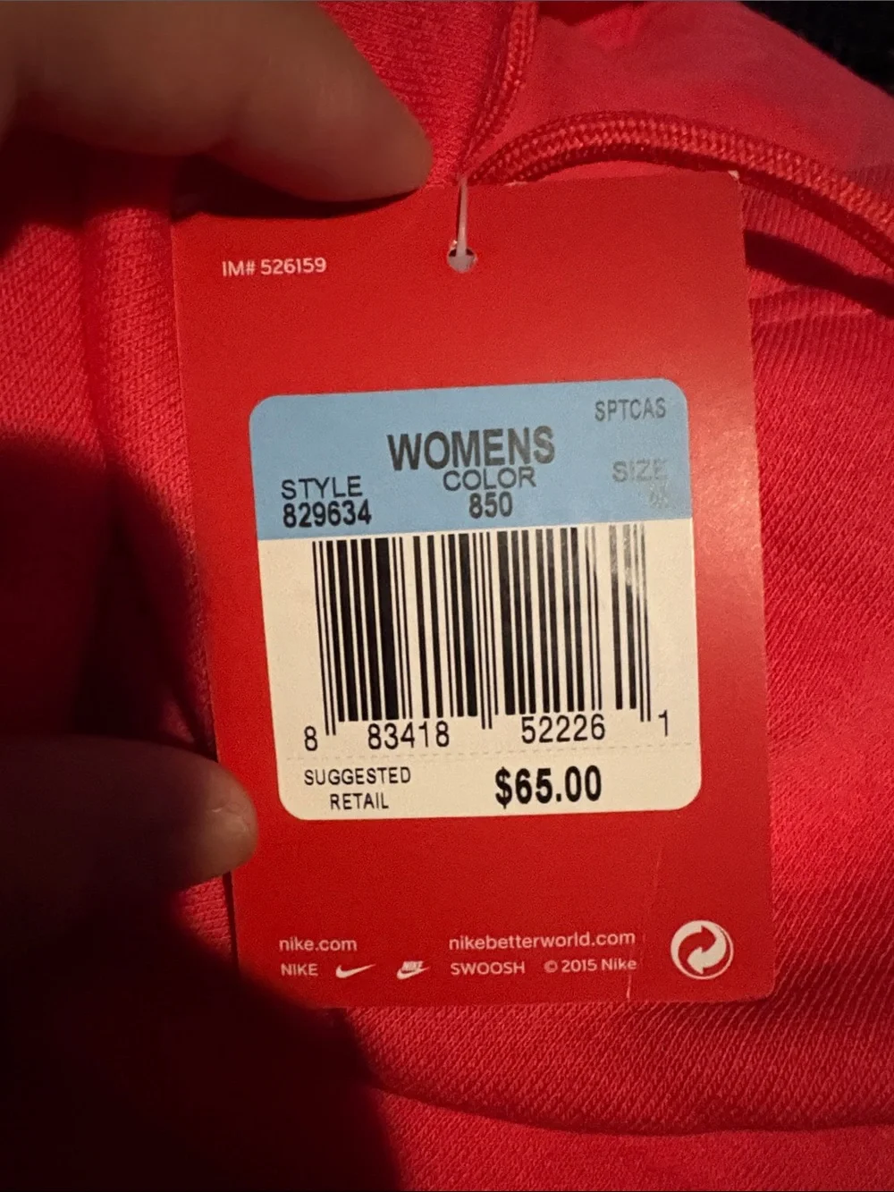 Nike Women's Coral Pink Pullover Hoodie